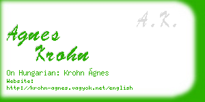 agnes krohn business card